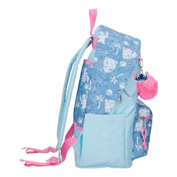 Mochila Escolar Stitch Hearts 44 cm adaptable a carro
