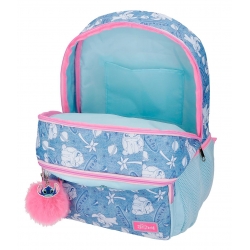 Mochila Escolar doble compartimento Stitch Hearts 44 cm adaptable a carro Mochila Escolar doble compartimento Stitch Hearts 44 cm adaptable a carro