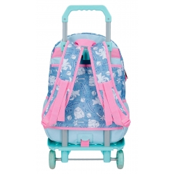 Mochila Escolar doble compartimento Stitch Hearts 44 cm con carro Mochila Escolar doble compartimento Stitch Hearts 44 cm con carro