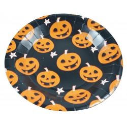 SET HALLOWEEN CALABAZA (6 platos, 6 vasos y 6 servilletas)