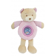 SONAJERO BOLITA 25 CM OSO LULU ROSA